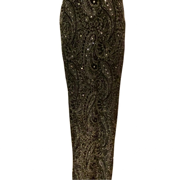 Vintage Elegant Black Paisley maxi Skirt Amazing - Picture 2 of 5